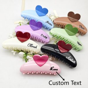Customized Name Plastic Love Hair Clip