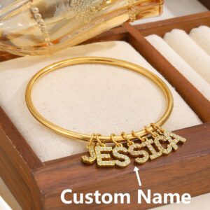 Custom letter name stainless steel bracelet