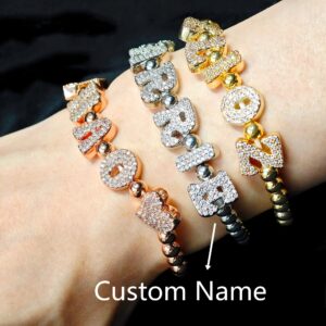 Customized letter name beaded bracelet