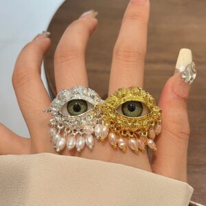 Vintage Devil Eye Gold Silver Ring